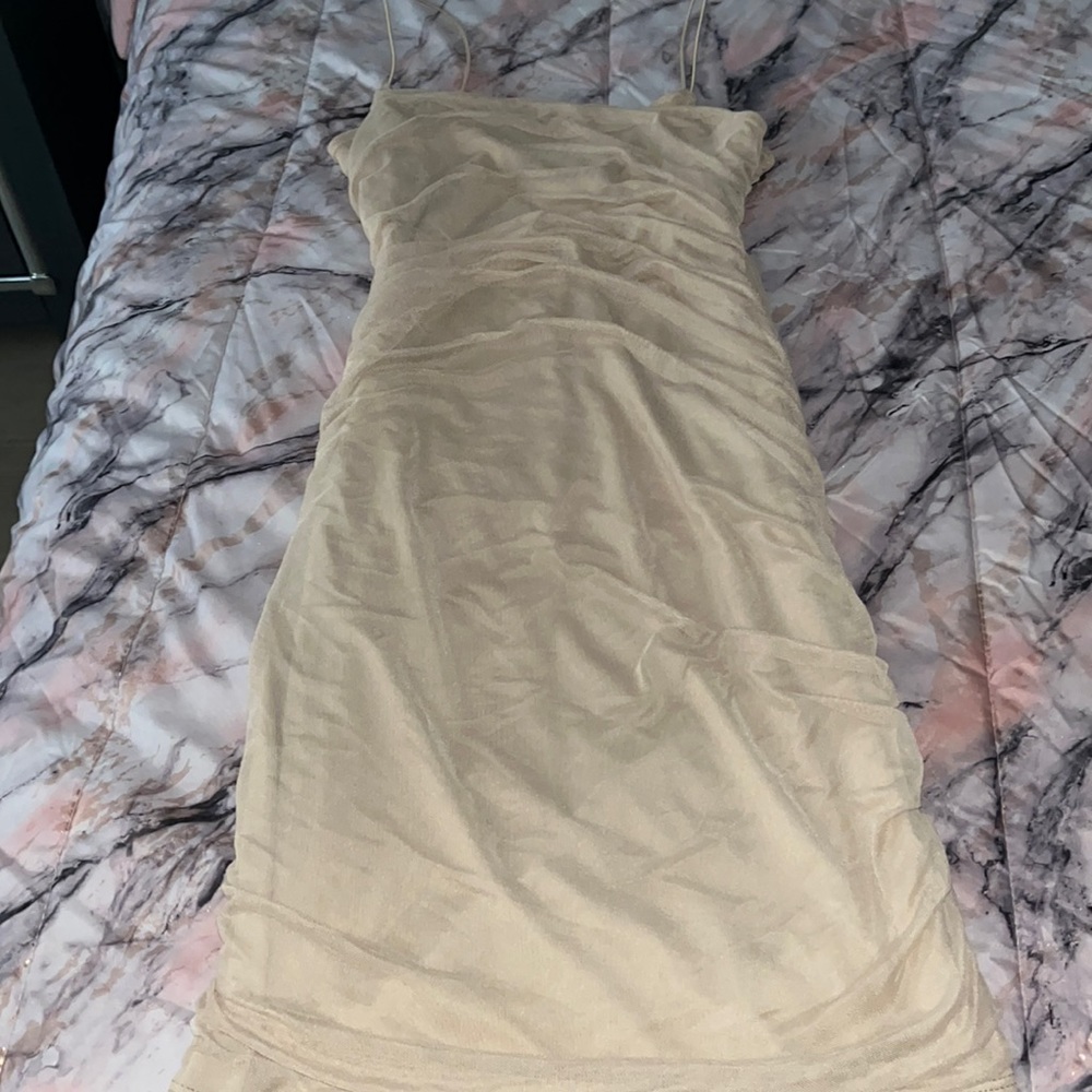 Nude mesh dress